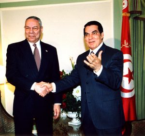 US-Secretary Powell with Zine El Abidine Ben Ali, President of the Republic of Tunisia. Photo: Wikimedia Commons